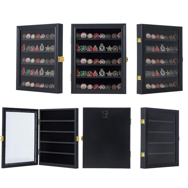 Cross-border shadow box wall-mounted medal lock display case, hollow storage box for displaying badges, storage photo frame Cross-border shadow box wall-mounted medal lock display case, hollow storage box for displaying badges, storage photo frame