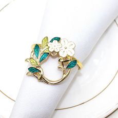 新款酒店摆台枙子花餐巾环花环餐巾扣餐巾圈合金厂家批发