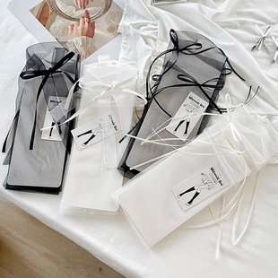 Transparent socks children's summer ultra-thin mesh tube socks sweet bow pile socks shiny lolita socks