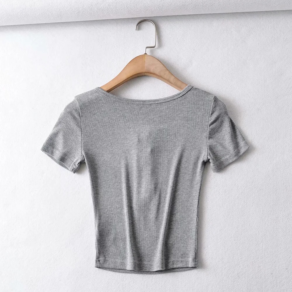 fashion slim stretch short-sleeved T-shirt  NSAC32347