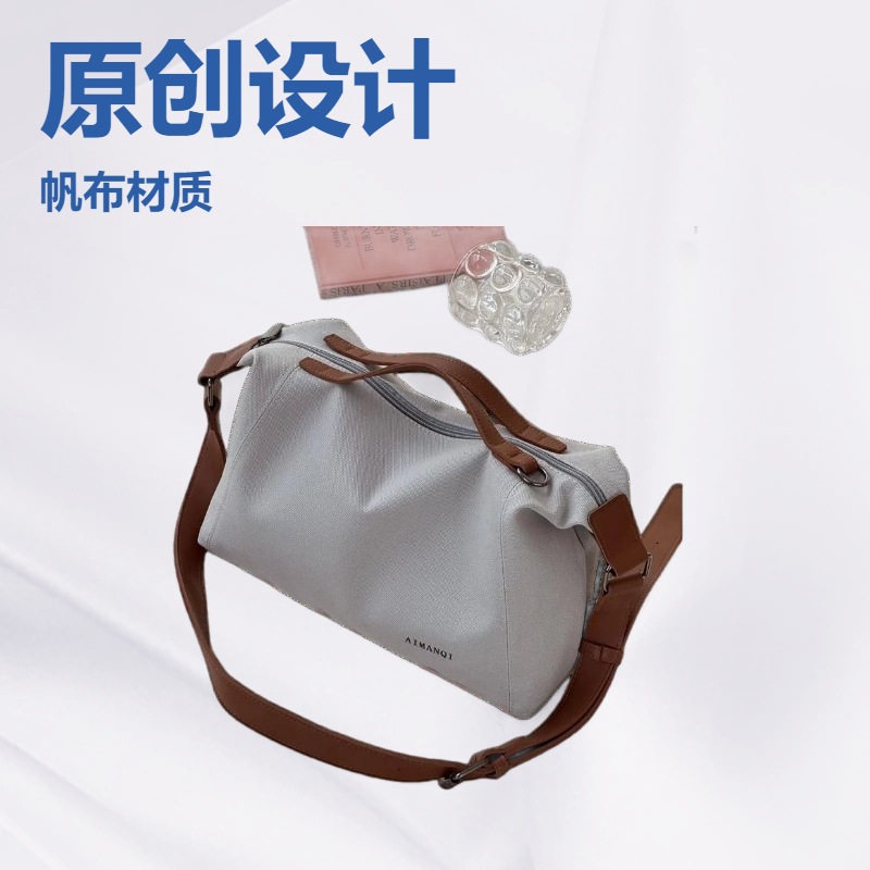 工厂自制日韩时尚简约通勤帆布托特文艺休闲百搭学生手提斜挎包袋