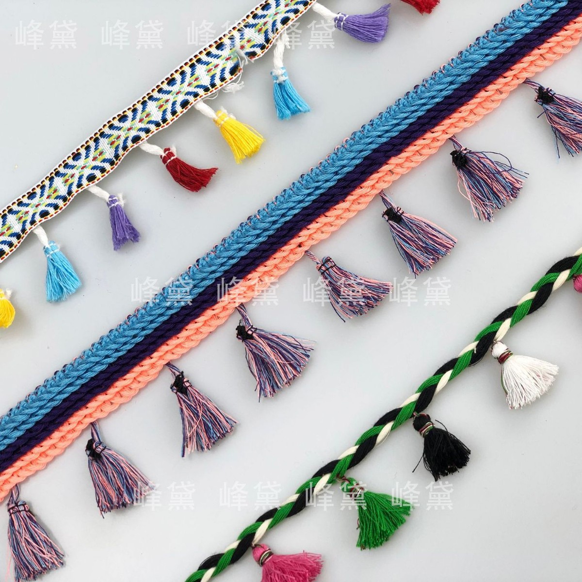 厂家直供 窗帘流苏花边民族风彩色涤纶流苏服装包包装饰辅料配件
