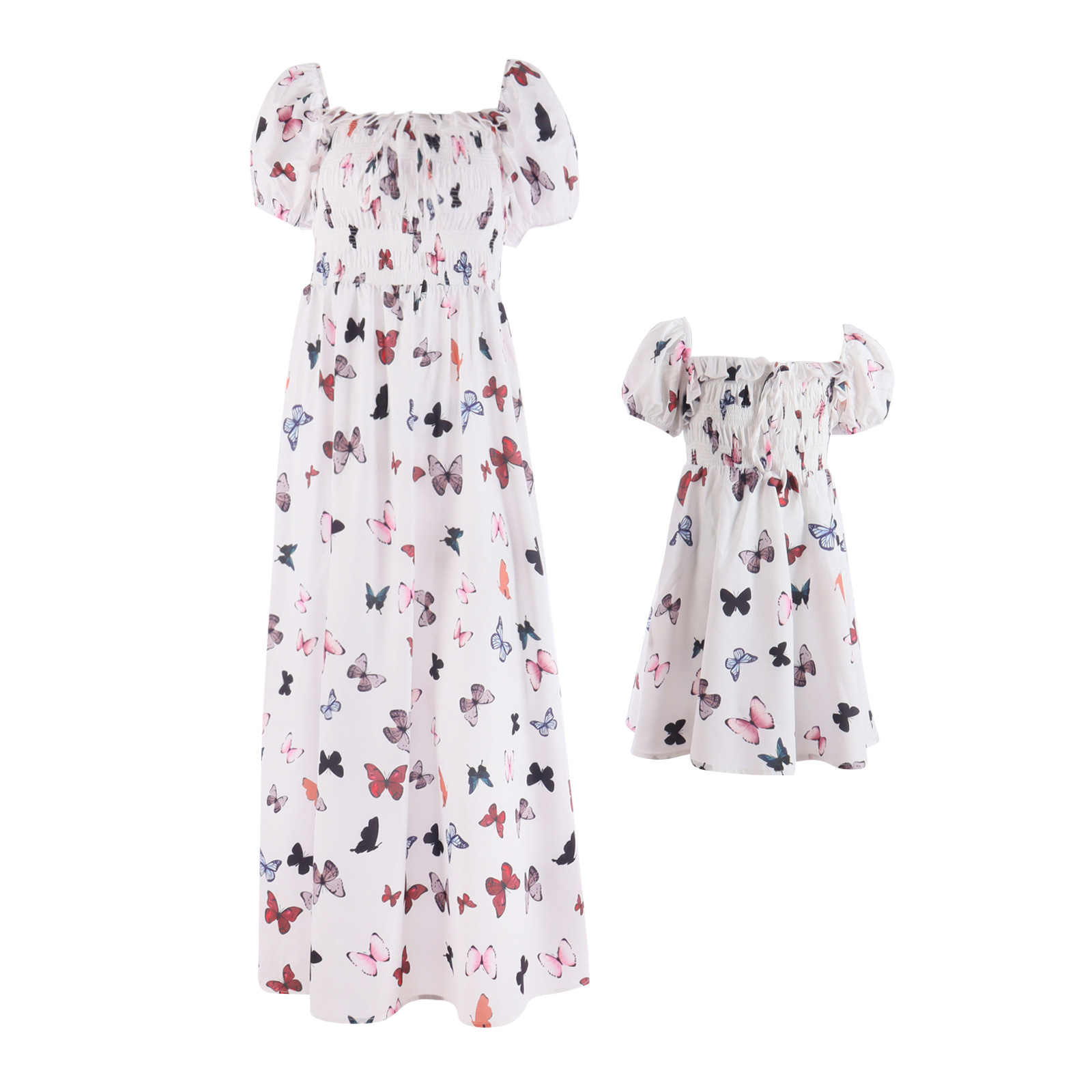 Princess Butterfly Polyester Chiffon Printing Midi Dress Family Matching Outfits display picture 7