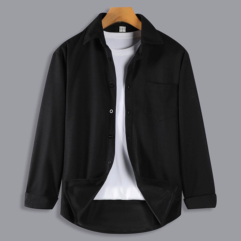 Новые вафли рубашки Rins свободные куртки повседневные топы для мужчин с длинными рукавами весна и осень прилив бренд красивый