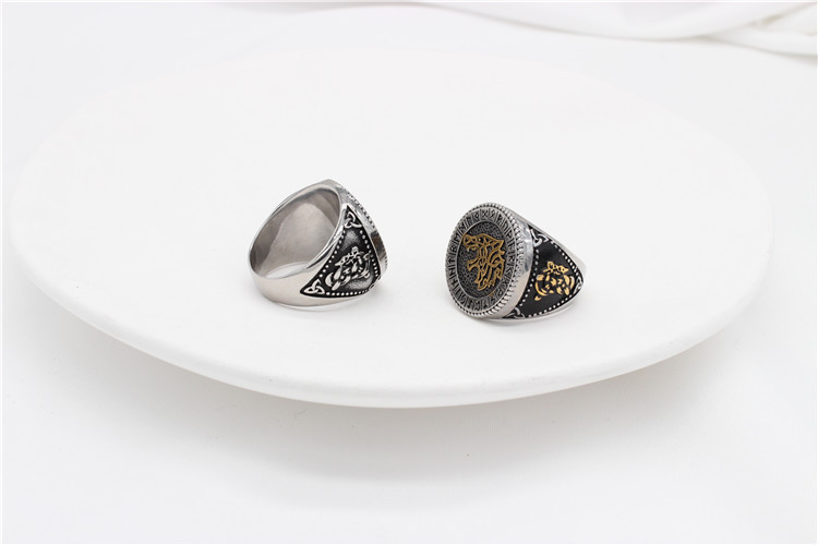 1 Piece Quantity Retro Wolf Titanium Steel Men's Rings