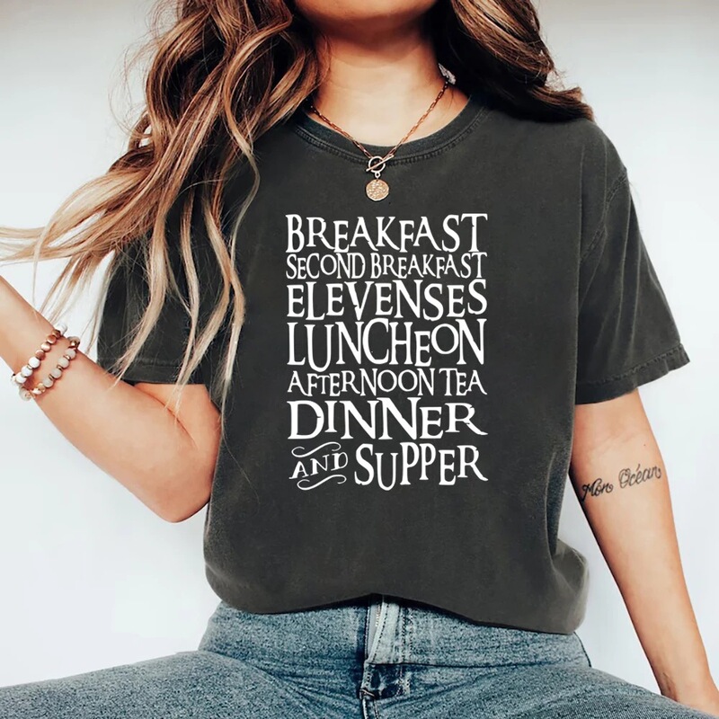 Second Breakfast Shirt Movie Power T-Shirt Ring Men's Women's Short Sleeve T-Shirt Book Lover Gift Replica Second Breakfast Shirt Movie Power T-Shirt Ring Men's Women's Short Sleeve T-Shirt Book Lover Gift Replica