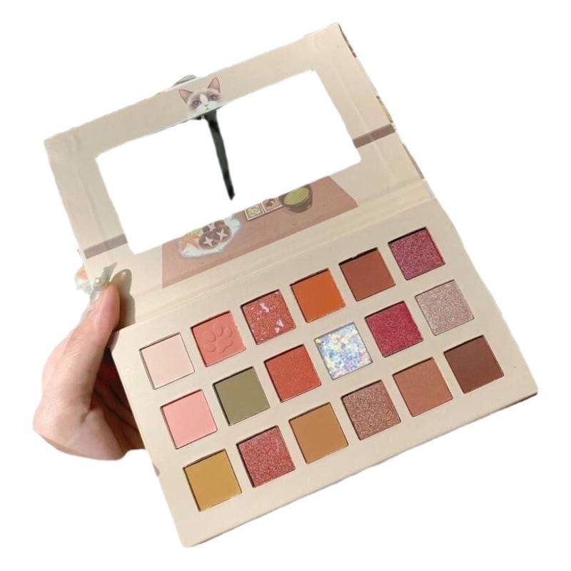 Tiktok Popular 18-Color Desert Eyeshadow Palette, Earth-Toned Eyeshadow Palette with Shimmer, Matte, and Glitter, Affordable for Students, Women