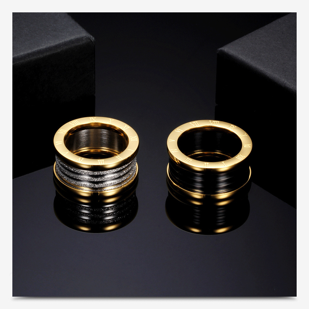 Titanium Steel Material Simple Style Geometric Titanium Steel Plating Unisex Rings