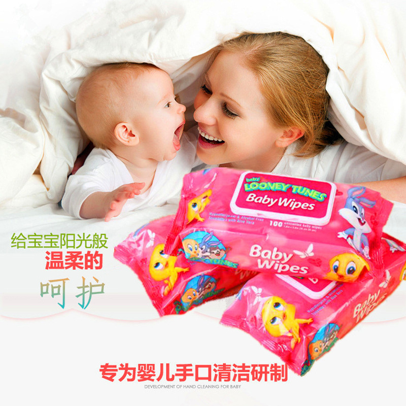 婴儿湿巾纸巾手口屁专用新生宝宝幼儿童80抽大包装家庭实惠特价|ru