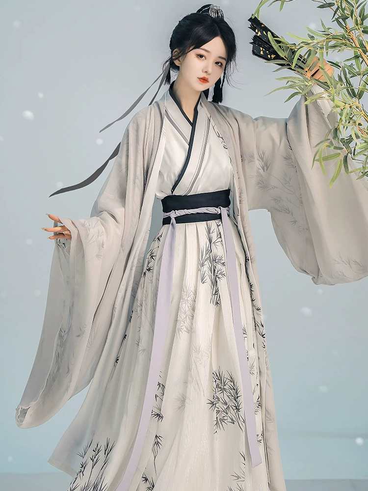Мужская и Женская юбка с воротником-ханьфу с принтом, сделанная песня, супер бессмертная юбка в стиле Вэй-Цзинь, древний костюм, повседневный костюм для пар, осенний стиль