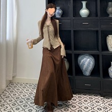 巨好看早秋两件套v领系带针织衫上衣旅游穿搭半身裙套装秋季新款