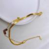 Golden ankle bracelet stainless steel, brand coins, does not fade, 18 carat, simple and elegant design, internet celebrity