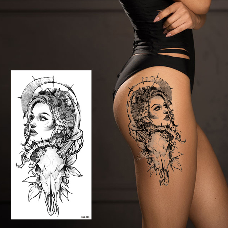 Pegatinas de tatuaje dibujos animados flor brazo pegatinas medio brazo completo oso ciervo divertido transfronterizo color creativo tatuaje pegatinas al por mayor