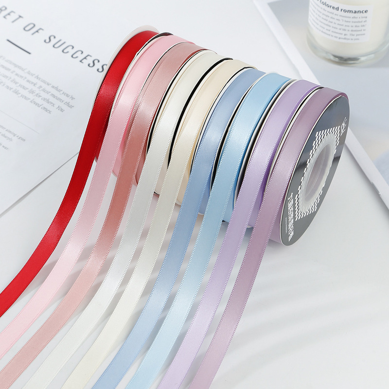 Nais Ribbon 1cm Double-Sided Encrypted Polyester Ribbon Satin Ribbon Cake Packaging Ribbon Hair Accessories Bow