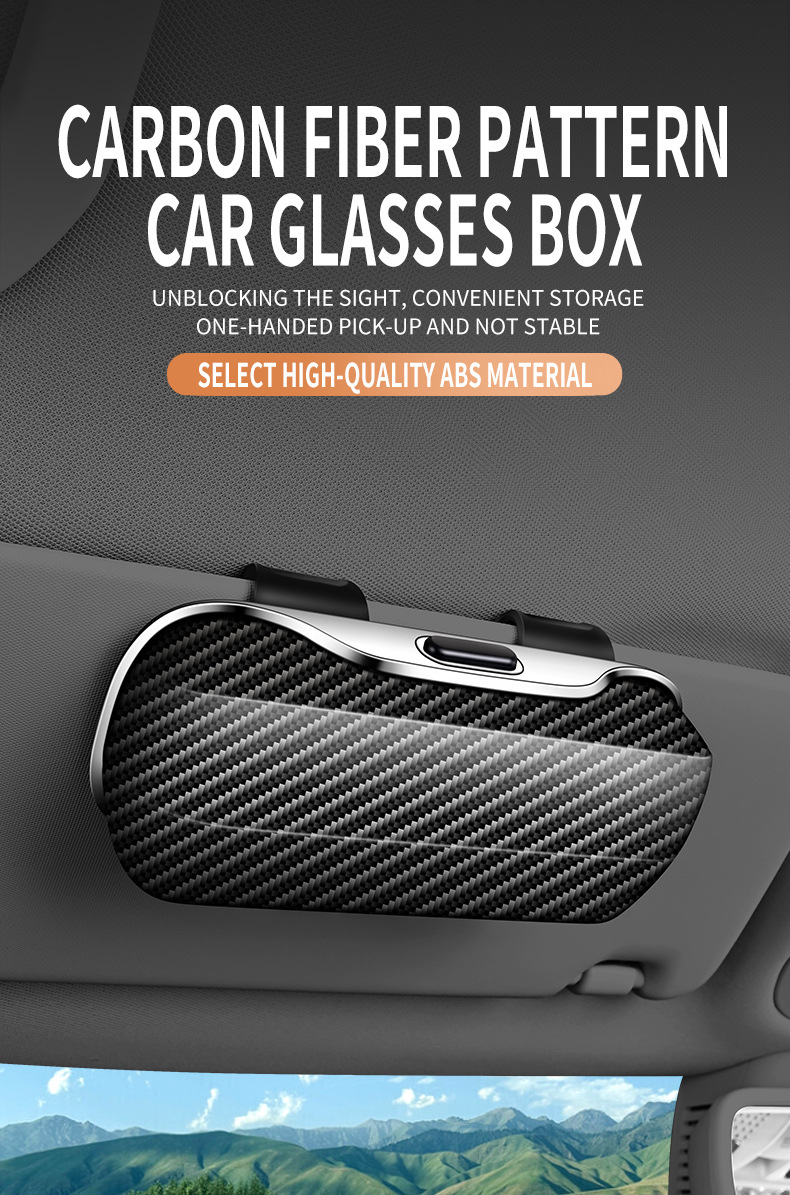 Car-Mounted Glasses Case, Sun Visor Sunglasses Clip, Car Interior Driver's Glasses Holder, Sunglasses Storage Box, Glasses Stand