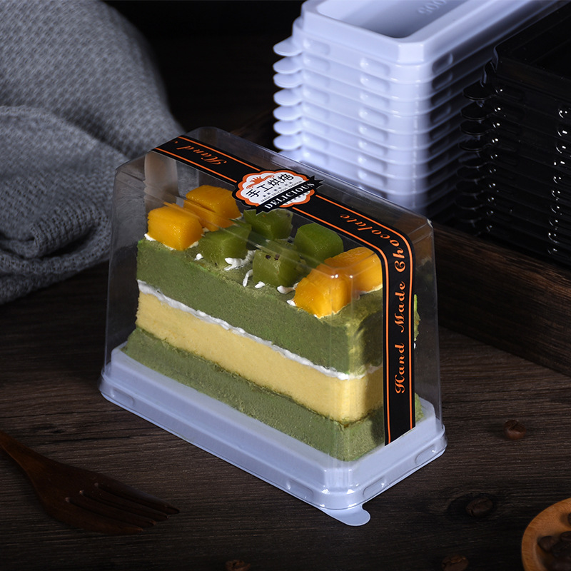 Pooh rectangular caja transparente rollo de la torta del pan caja de embalaje hojaldre hornear nieve belleza caja desechable