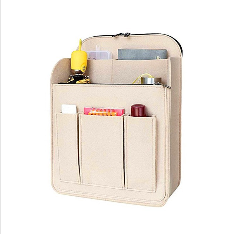 毛毡双肩包内胆包背包分隔层包中包大容量收纳包旅行多口袋整理包