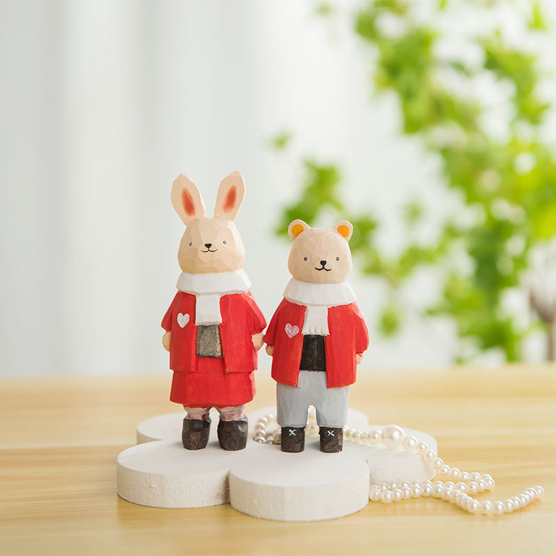 Wooden Crafts DIY Personalized Animal Ornaments Home Living Room Kidsren's Room Desktop Decorations Gifts Modern Simple