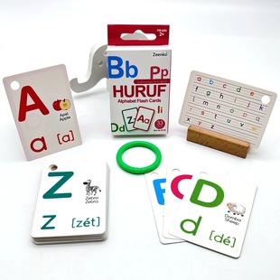 Indonesian English Bilingual Card 26 Letter Cognitive Card Color Visual Flash Card Teaching Aware Flas h Card