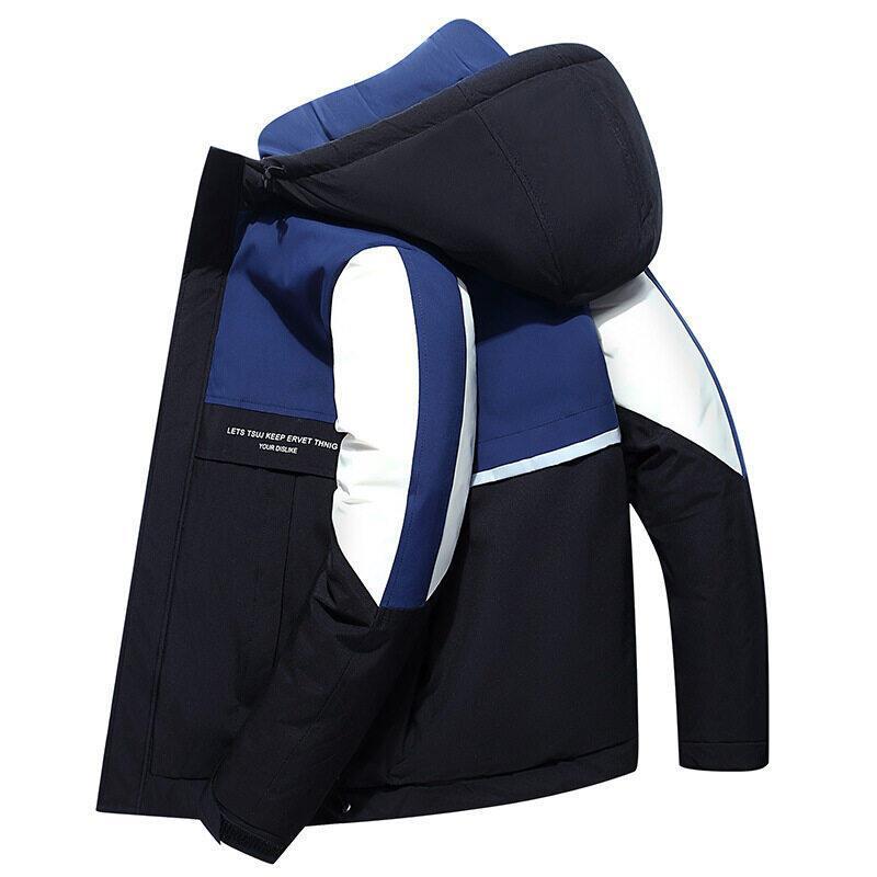 Ropa DE TRABAJO abajo chaqueta de los hombres jóvenes chaqueta con capucha corta estudiante a prueba de frío chaqueta caliente pato blanco abajo chaqueta