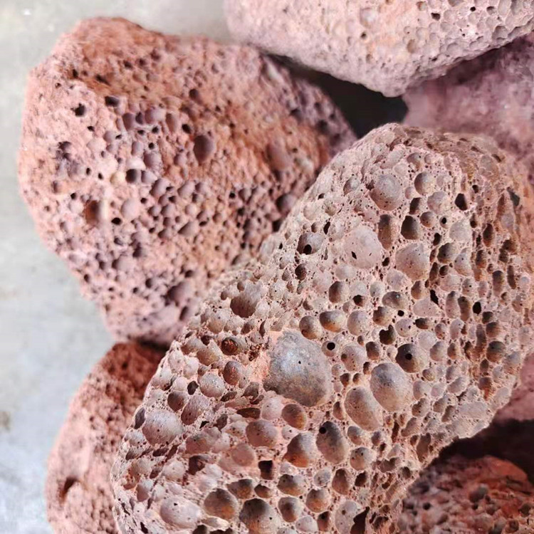 供应滤水红色黑色大块火山石园艺造景火山石多孔多肉形状各异原矿