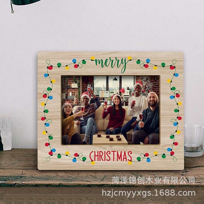 Wooden Photo Frame Home Decoration Photo Album Ornaments Christmas Party Wall Desktop Family Photo Couple Painting Frame