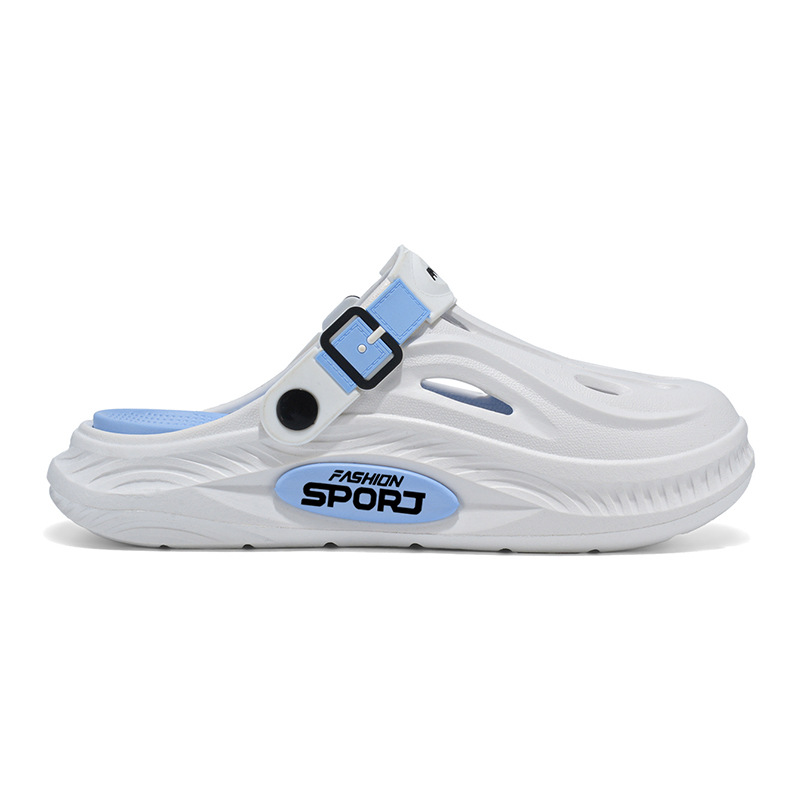 Verano 2025 nuevas zapatillas Baotou de suela gruesa para hombres y mujeres deportes al aire libre suela blanda pisando mierda zapatos de pareja con agujeros