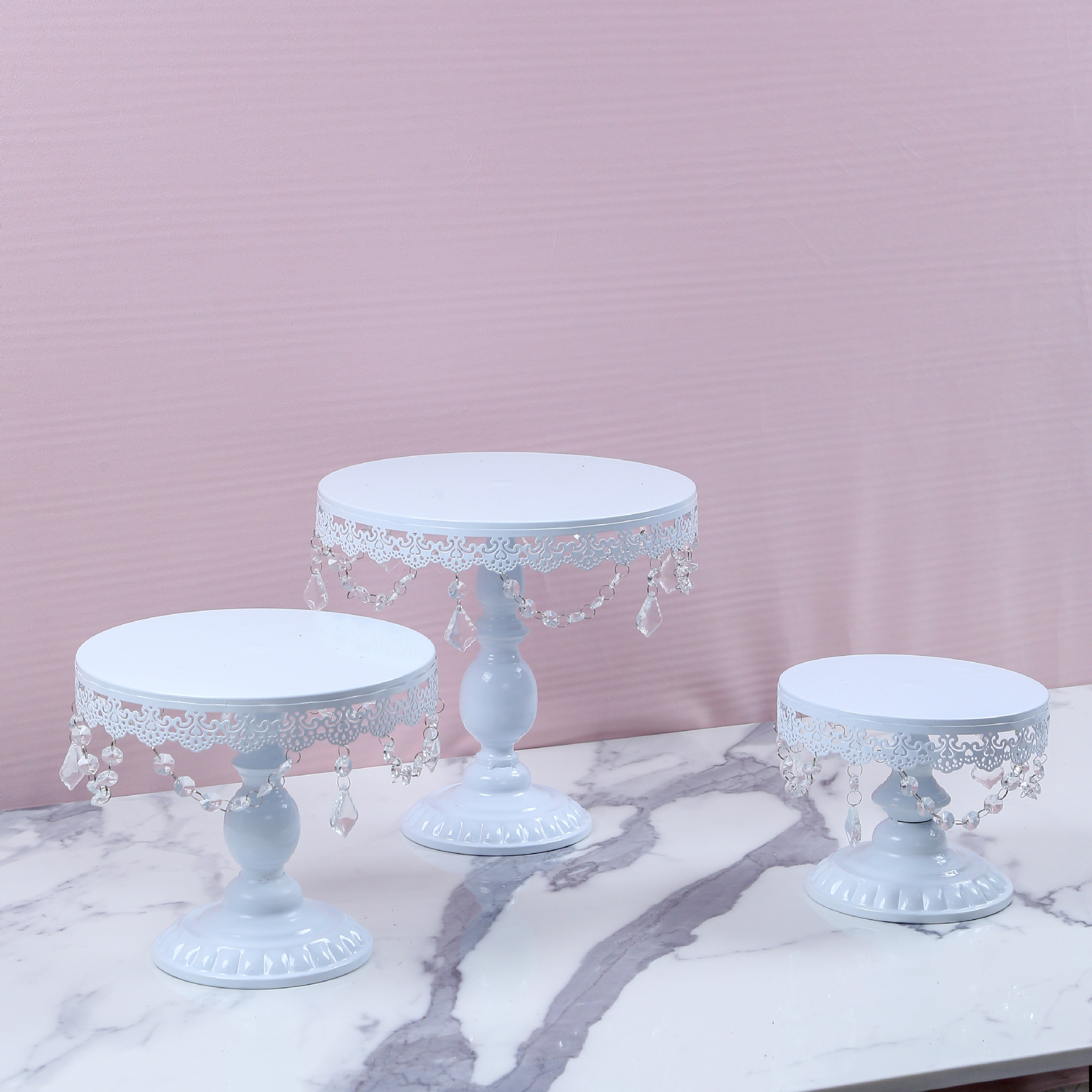 Soporte de pastel de hierro de metal/plato de pastel/plato de fruta/bandeja de punto occidental decoración de la boda soporte de la torta traje