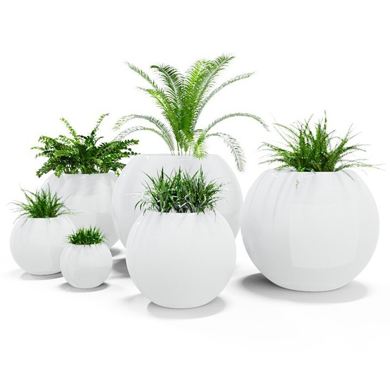 ガラス鋼の球形の植木鉢の屋外の広場は簡単です。|undefined