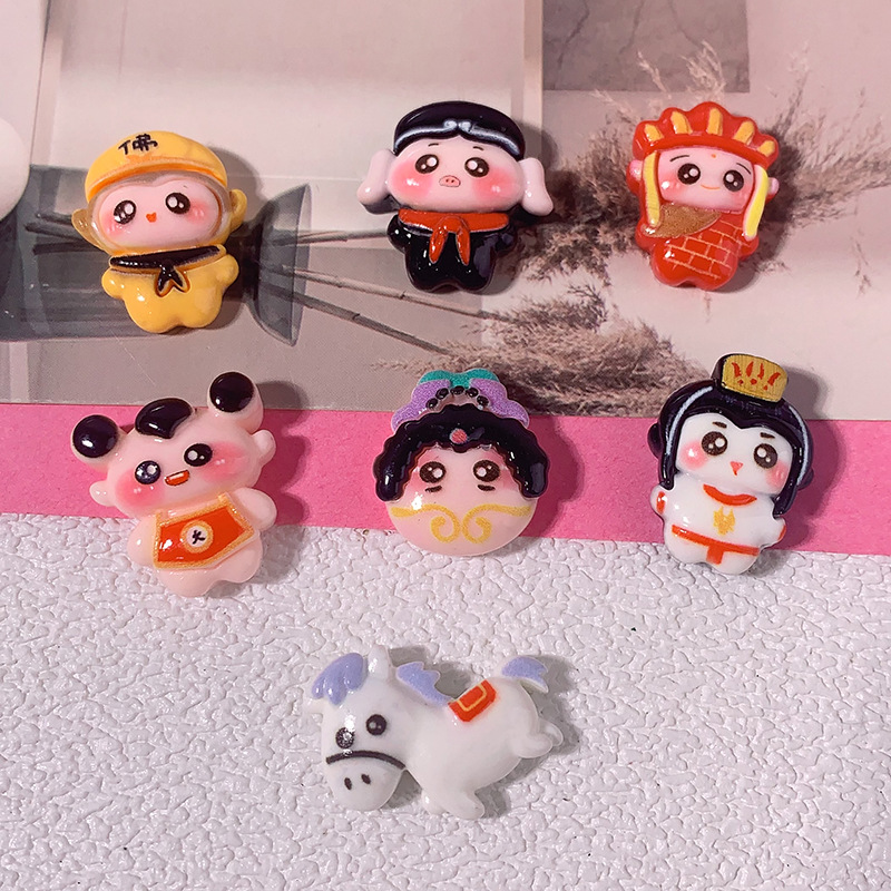 Nuevos dibujos animados viaje al oeste Gokong diy accesorios de resina crema pegamento para el cabello adornamiento para el cabello colgante botón de zapatos material hecho a mano
