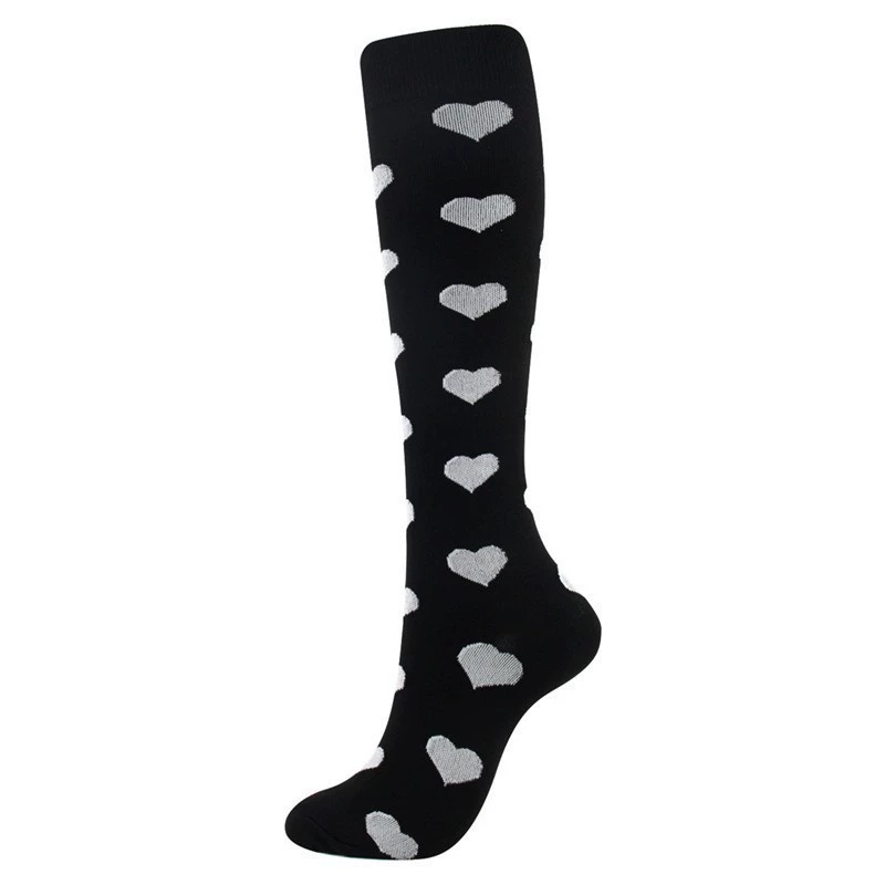 Compression Running Socks, Unisex Jacquard Knee-High Socks, Multiple Patterns, S/M & L/XL