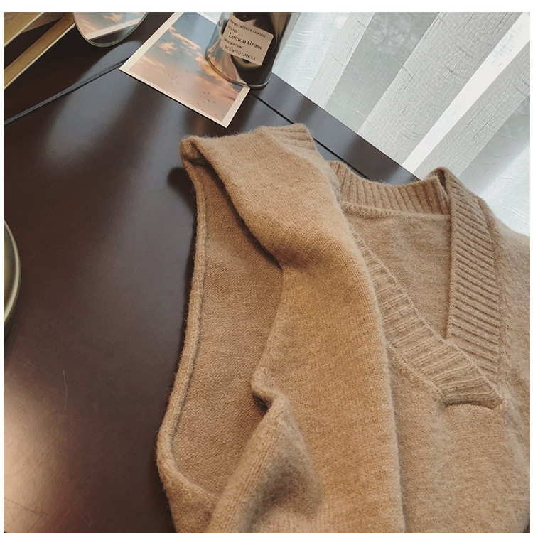 여성용 변덕스러운 니트 가디건 2023 신작 가을 겨울 한국판 부드러운 왁시 브이넥 스웨터 재킷