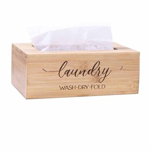 Bamboo Wood Wall Hanging Laundry Softener Dispenser Holder Box Paper Wooden Storage Box Paper Towel Bamboo Wood Box