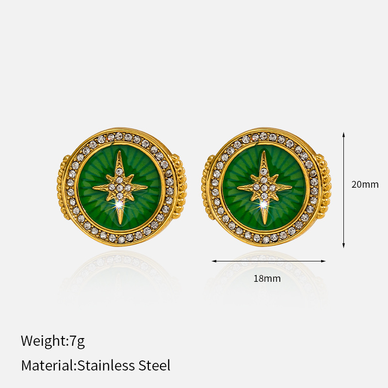 10g Weight 304 Stainless Steel Ear Needle Material Ear Studs Classification 1 Pair Quantity Casual, Holiday, Daily Occasion 304 Stainless Steel Material Cross, Round, Heart Shape Pattern All Seasons Season Women's Gender Polished Finish Elegant, Retro Style 1 Pair Elegant Retro Cross Round Heart Shape 304 Stainless Steel Ear Studs 3