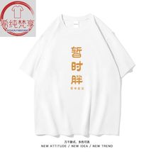 希纯梵享/搞笑暂时胖文字短袖男女体恤国潮牌棉t恤春夏季曾经瘦