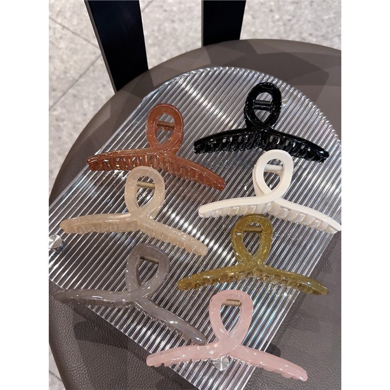 Cross-border Amazon 11-13cm hairpin bottom clip diy accessories material semi-finished grab clip transparent black shark clip