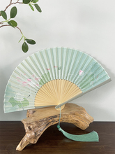 扇子夏季中国风折扇复古风荷花古典汉服旗袍日用便携折叠扇舞蹈扇