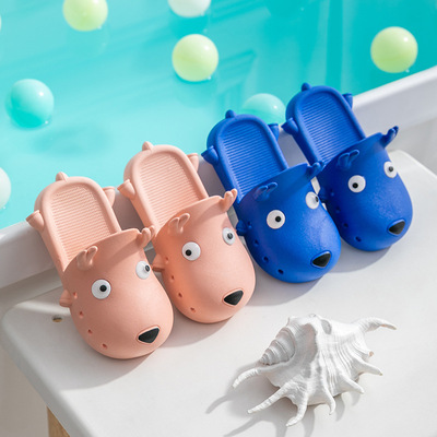 children slipper summer men and women Home indoor Baotou non-slip Cartoon lovely soft sole take a shower Child sandals