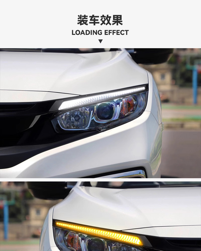 DRL LED Daytime Running Lights for Honda Civic 2016-2021