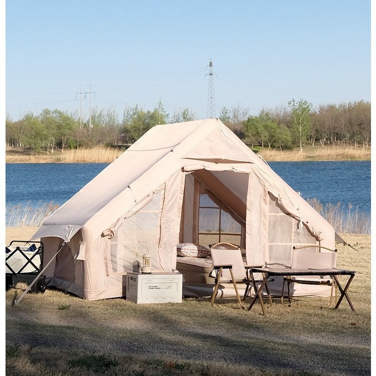 Carpa inflable liviana Camping al aire libre estilo de casa Camping cálido durante la noche Casa completa Viaje a prueba de humedad de cuatro estaciones