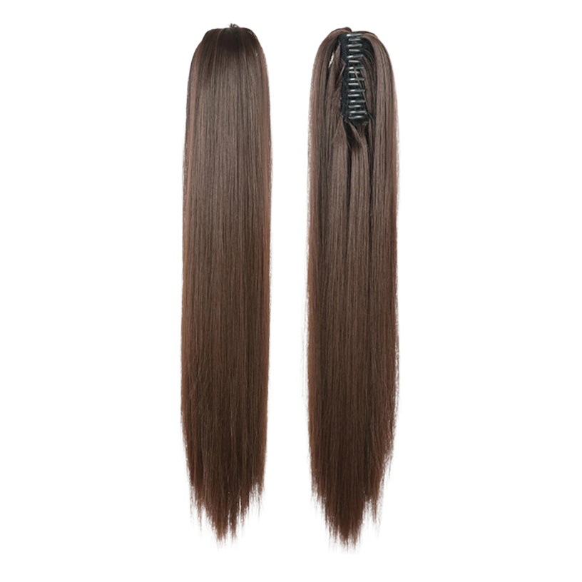 Suministro de comercio electrónico transfronterizo peluca Cola de Caballo hembra agarre largo pelo recto natural alta Cola de Caballo extensión de cabello con cordones trenza grande