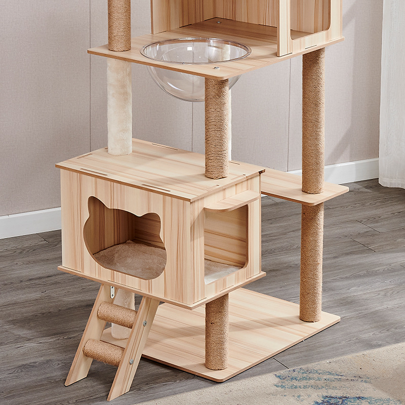 Lefei suministros para mascotas de gran tamaño gato escalada rack gran nido de mascotas cuatro estaciones universal Comercio exterior espacio cápsula gato escalada rack gato nido