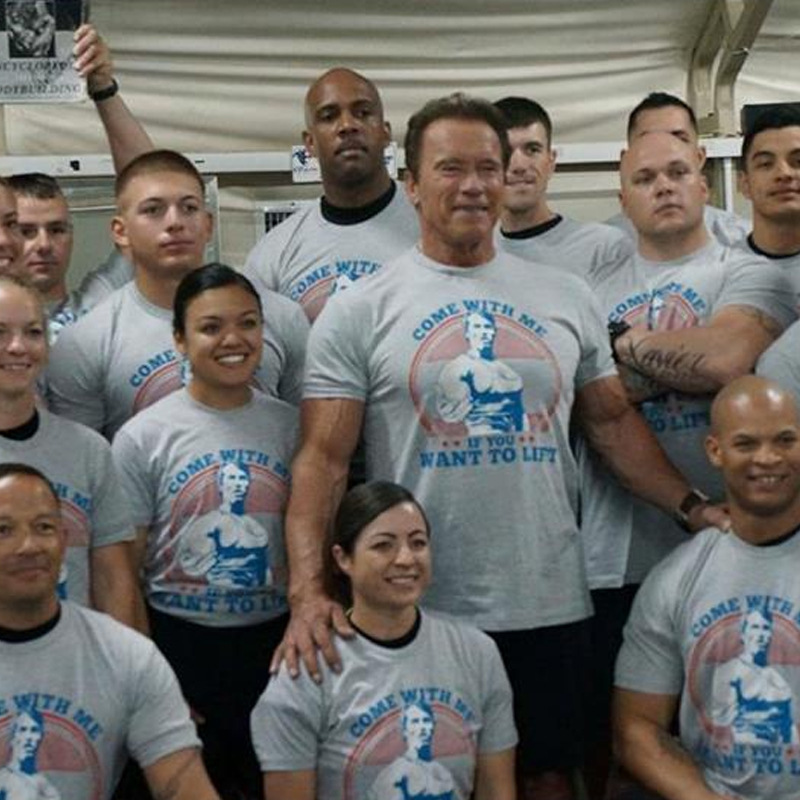 Arnold Schwarzenegger T-Shirt Workout Fitness Bodybuilding Men's White Short-Sleeved Half-Sleeved Dragon Ball Training Suit