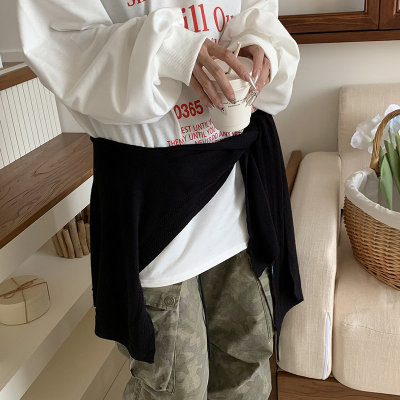 Sopa de punto de alta sensación coreana de primavera y otoño para proteger el cuello puede hacer bufandas con camisa con un pequeño hombro