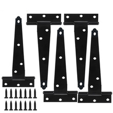 三角合页铰链栅栏谷仓门开槽轴承门6寸T形铁黑色T型带门铰链合页