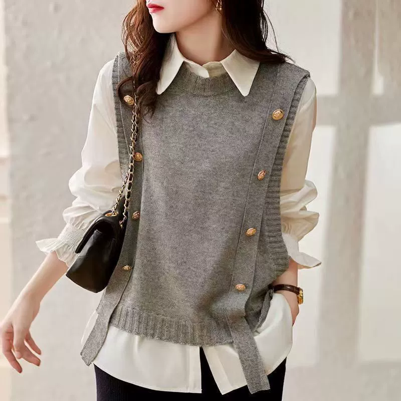 Новая рубашка жилет весна и осень женский онлайн красный жилет студенческий стиль универсальная модная верхняя одежда