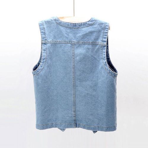 Spring and summer all-match denim vest women's short loose Korean style BF sleeveless jacket vest vest outer wear student trend