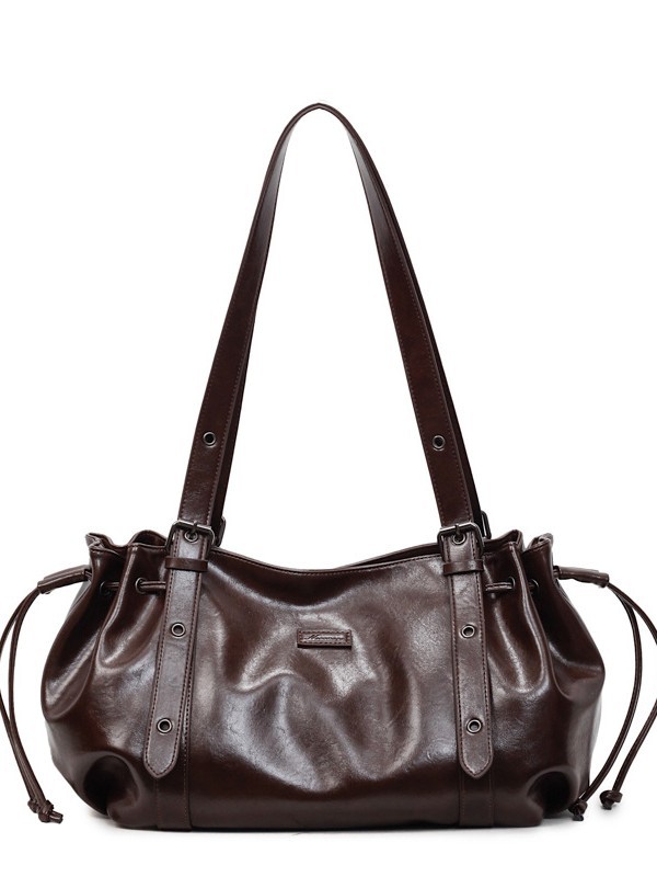 Bolso de gran capacidad para mujeres 2025, nuevo cross-border retro mochila de hombro de textura superior, bolsa de transporte de ocio