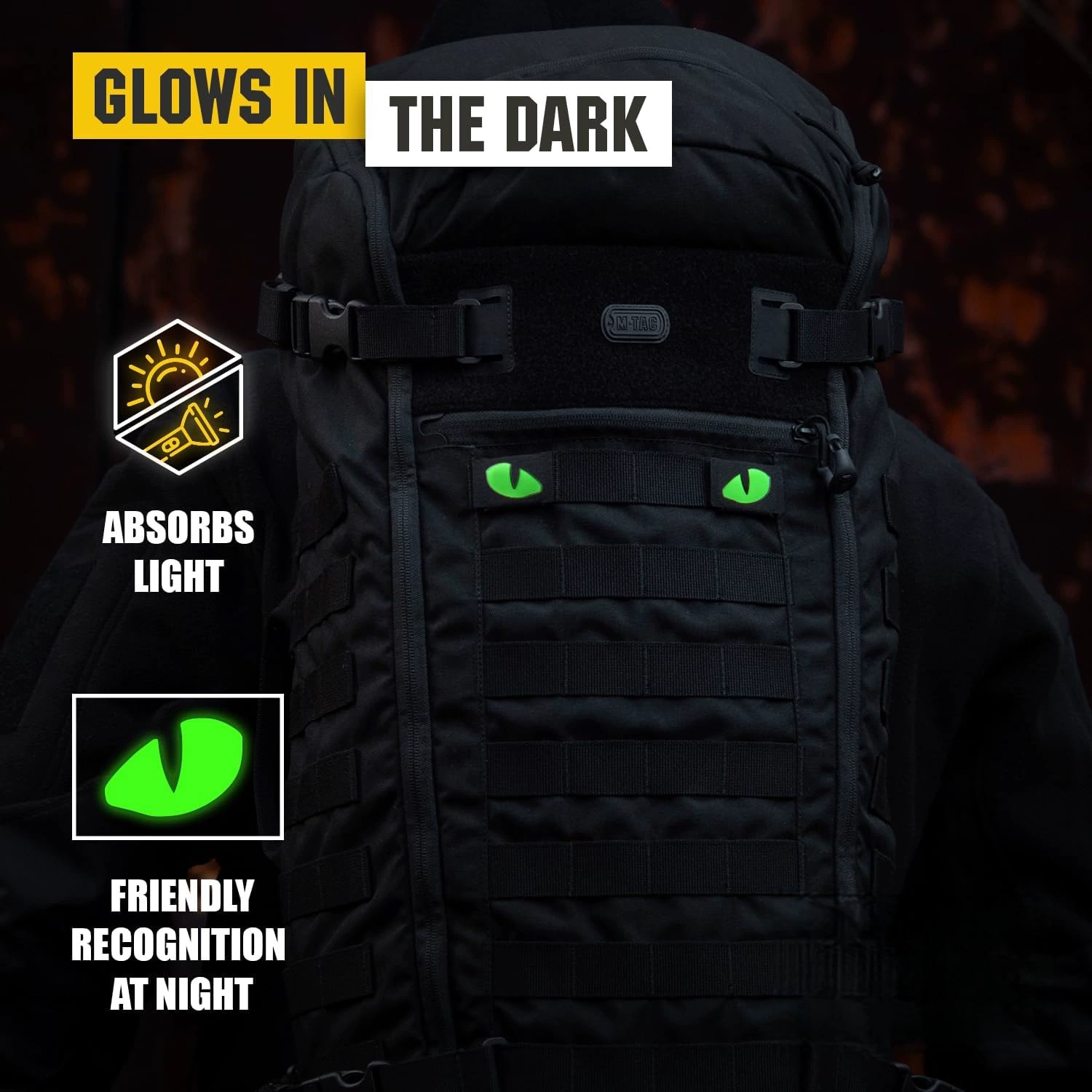 Креативный светящийся значок «Кошачий глаз», уличный военный значок на рюкзаке для фанатов, «Глаз дьявола», военная подвеска MOLLE