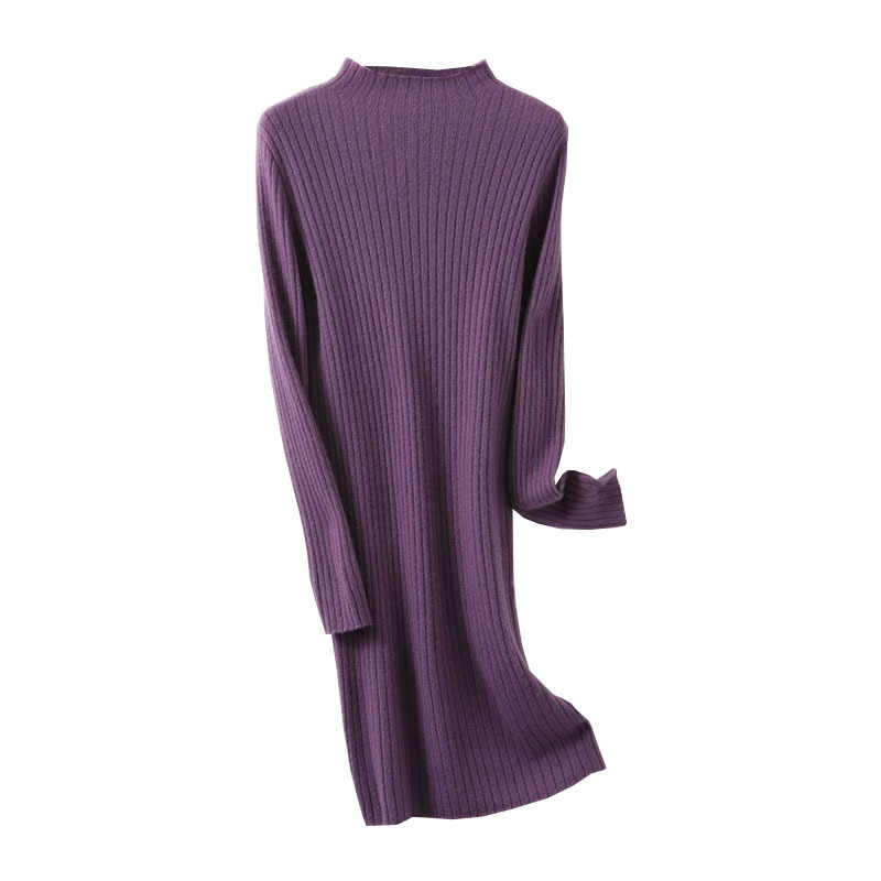 Demi-season cashmere long skirt